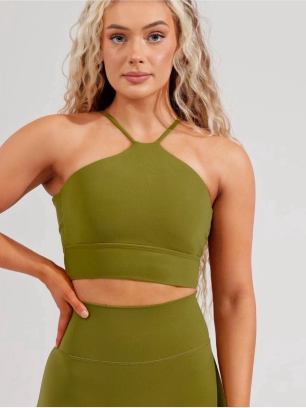 BuffBunny Foxy Olivia Olive Green Sports Bra Top